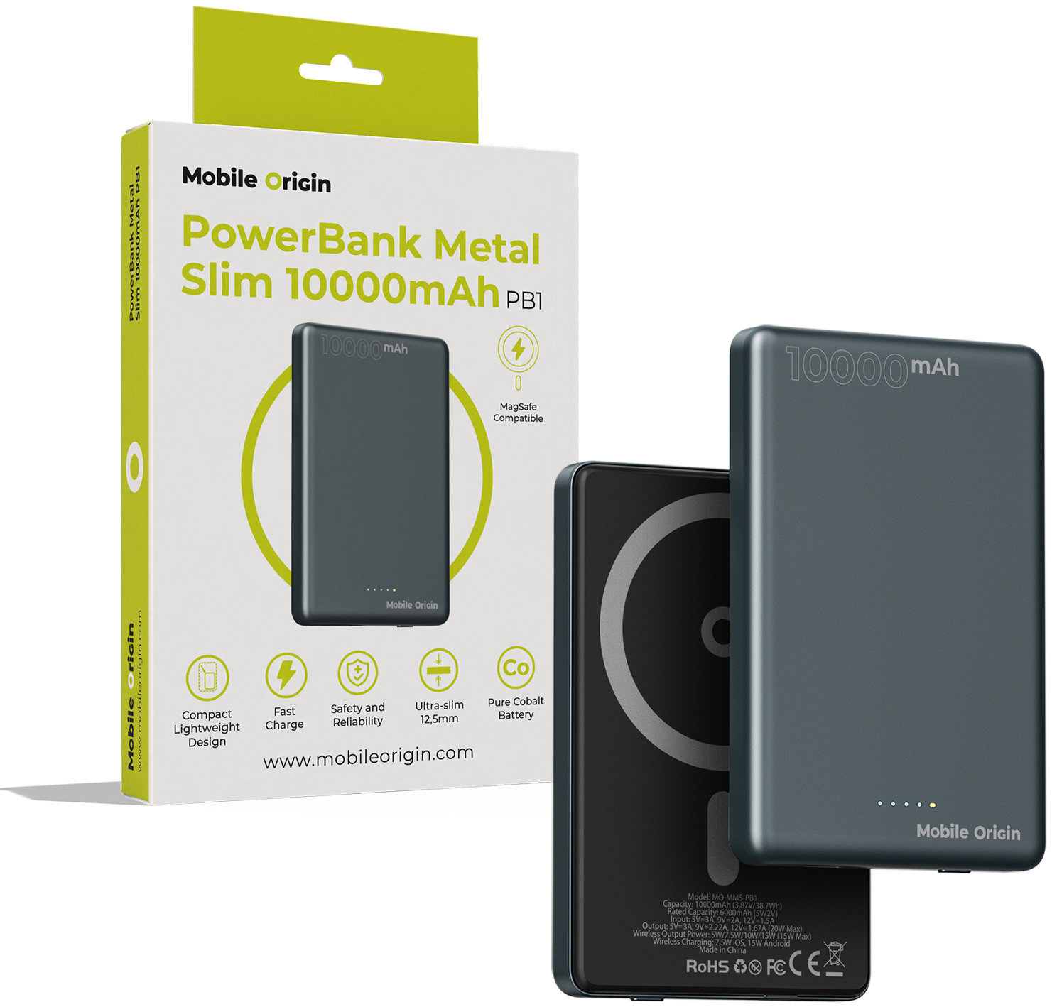 Mobile Origin Powerbank Metal Slim 10000mAh PB1
