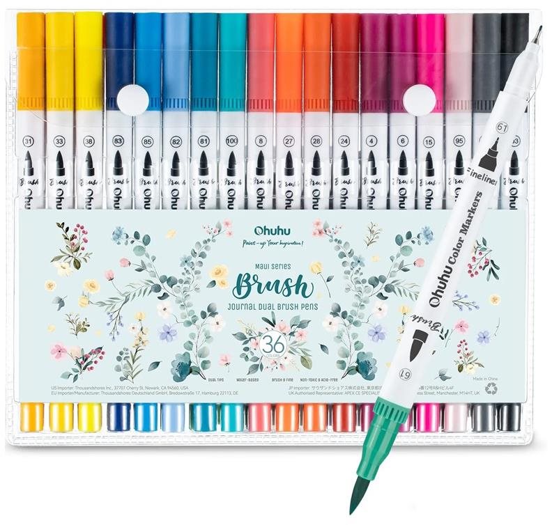 OHUHU Aqua Brush Marker 36 ks