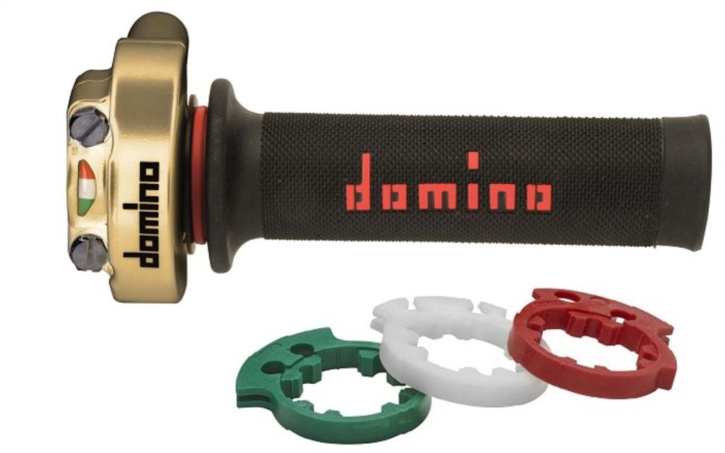 Domino závodní rychloplyn XM2 s gripem road Aprilia/Ducati/Honda/Yamaha, sada