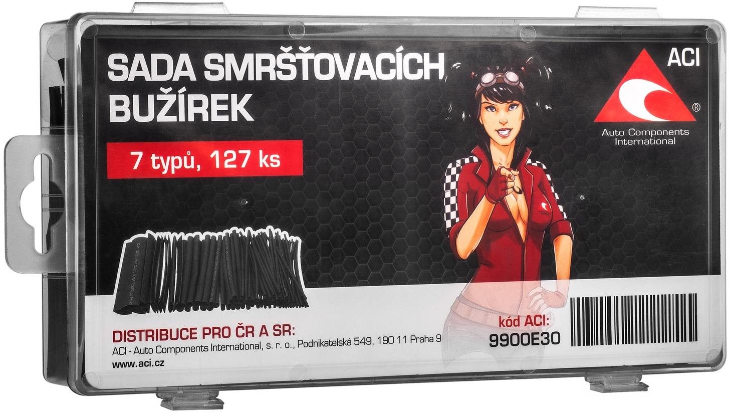 ACI sada smršťovacích bužírek 127 ks (černá), max 125 °C, max 600 V