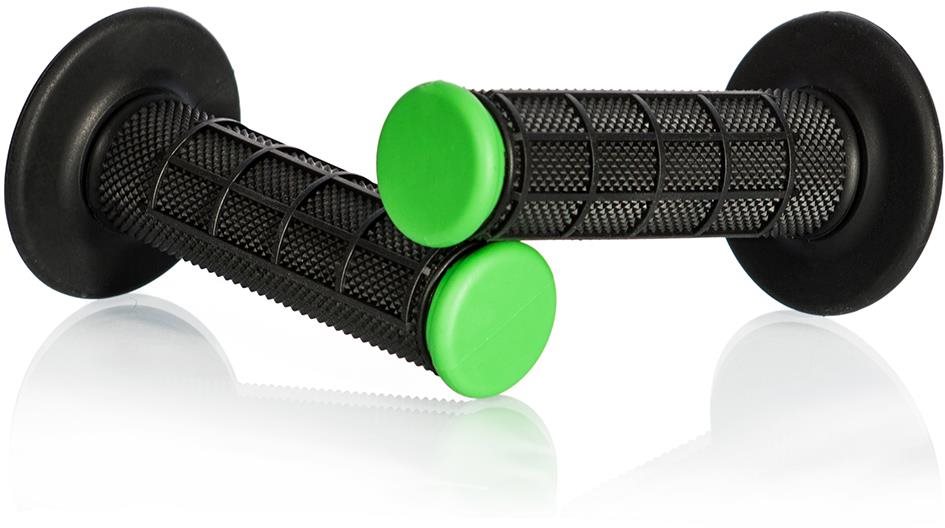 MOTION STUFF motokrosové rukojeti Advanced černé/zelené (half-waffle)