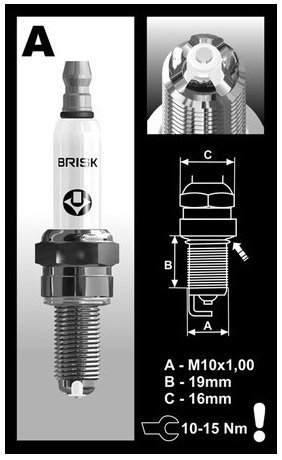 BRISK zapalovací svíčka AOR10LGS řada PREMIUM LGS RACING