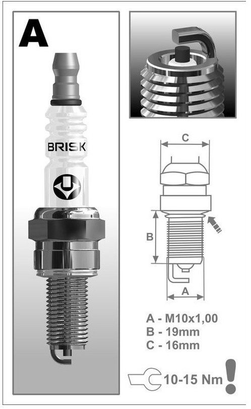 BRISK zapalovací svíčka AR12C BRISK - Česká Republika