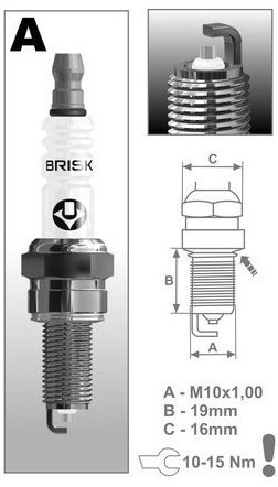 BRISK zapalovací svíčka AR12YS řada Silver