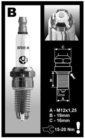 BRISK zapalovací svíčka BOR12LGS řada PREMIUM LGS RACING
