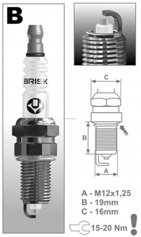 BRISK zapalovací svíčka BR14YS-9 řada Super