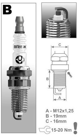 BRISK zapalovací svíčka BR15YC řada Super