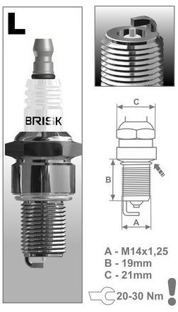 BRISK zapalovací svíčka LR14S řada Silver