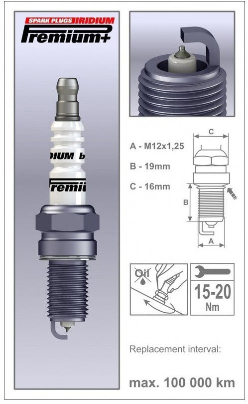 BRISK zapalovací svíčka P38 řada Premium Iridium+