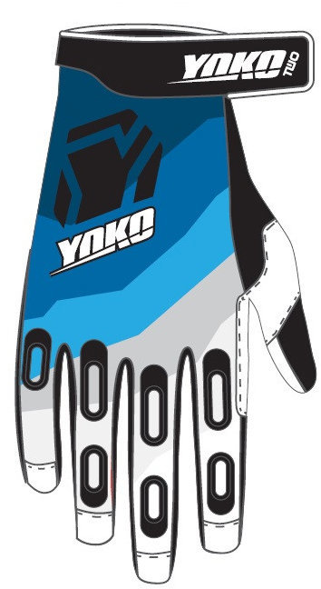 YOKO Motokrosové rukavice TWO, černo/bílo/modré, vel. XXL (11)