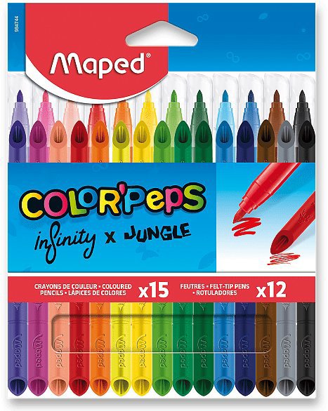 MAPED Jungle fixy 12 ks + Infinity pastelky 15 ks