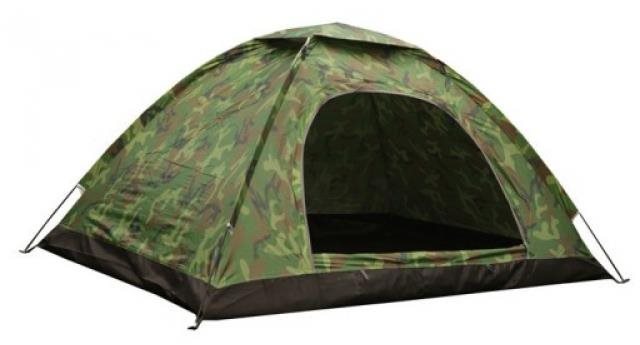 Turistický stan pro max. 3 osoby, 2x2m, maskáčový