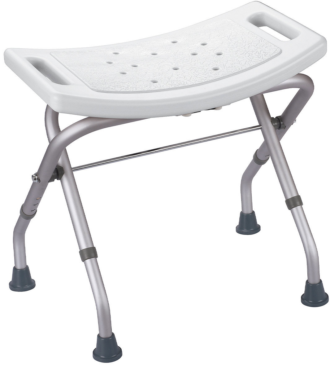 MSV Sedátko do sprchy nastavitelné SAFE, skládací, bílé, hliník, 43,5 × 47 cm, do 100 kg