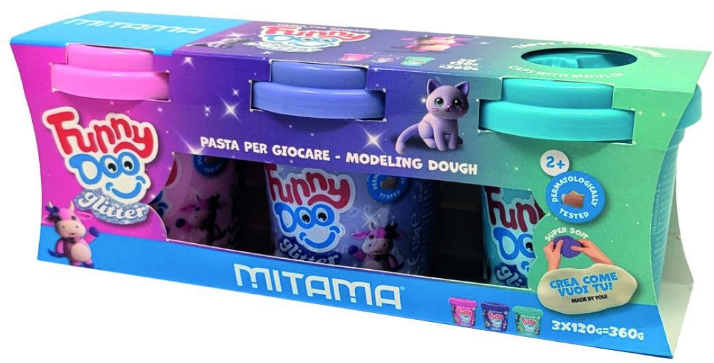MITAMA FUNNY DOO sada 3 barev se třpytkami, 3 x 120 g