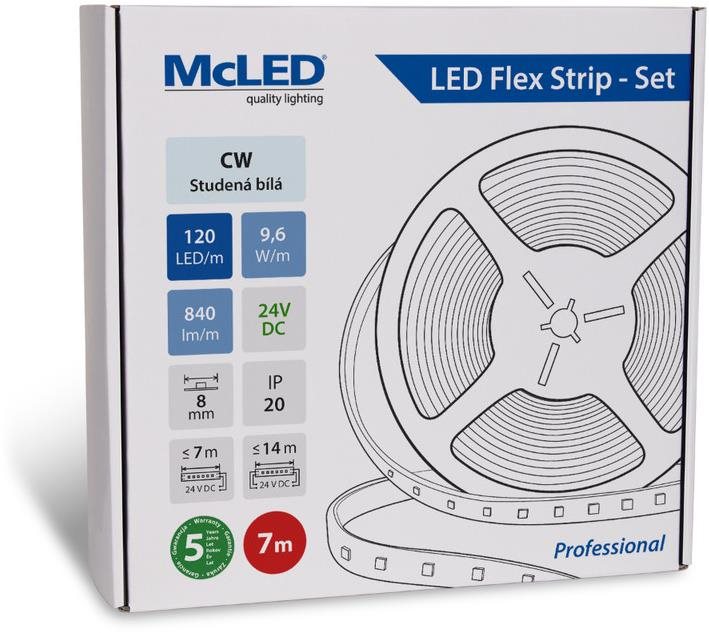 McLED Set LED pásek 7m, CW, 9,6W/m