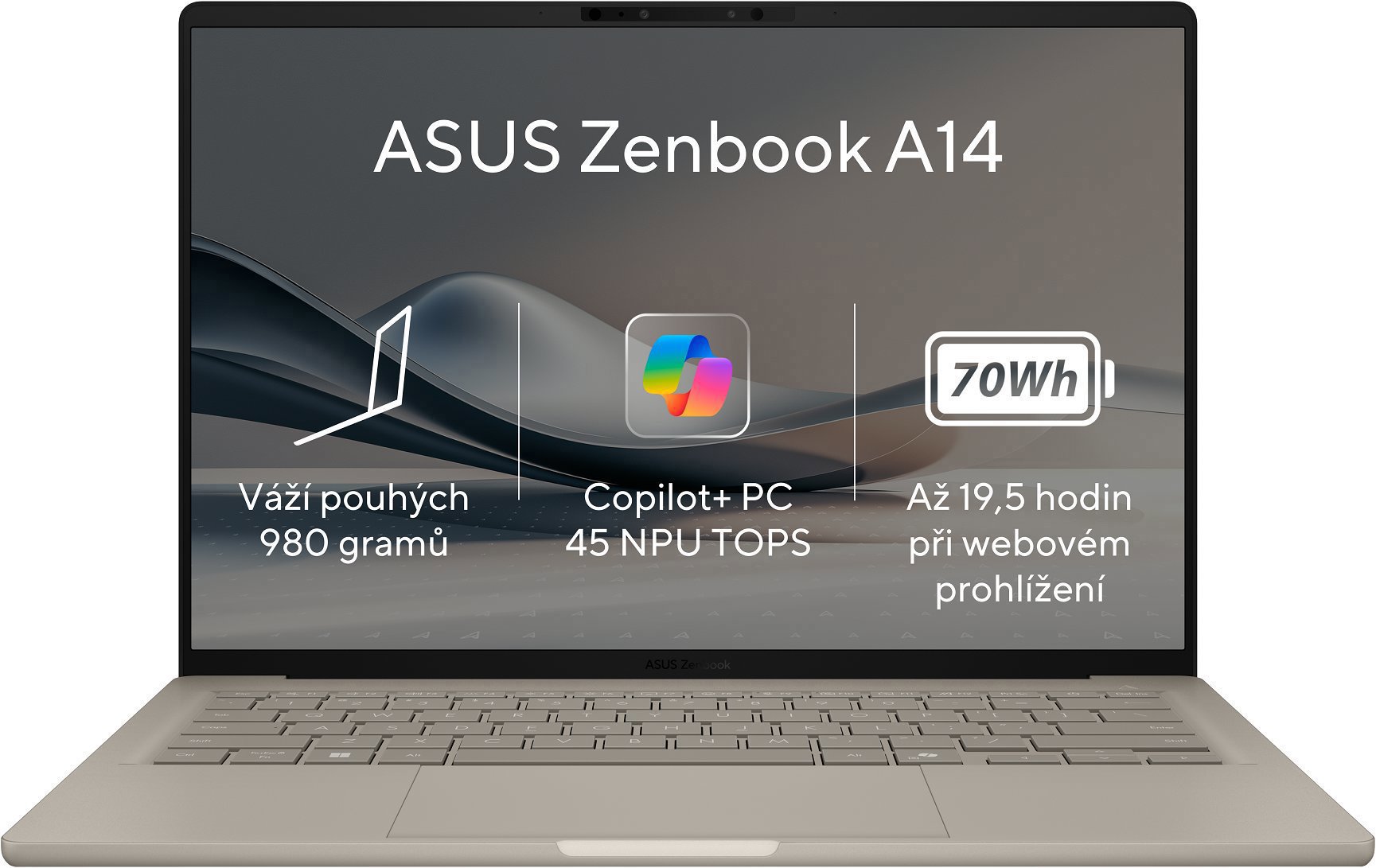ASUS Zenbook A14 UX3407QA-OLED202W Zabriskie Beige celokovový