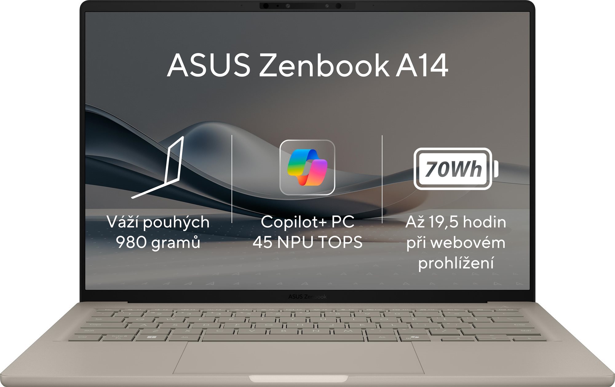 ASUS Zenbook A14 UX3407QA-OLED305W Zabriskie Beige celokovový