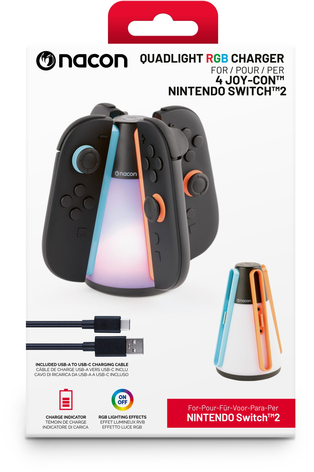 Nacon Quadlight RGB Charger - Nintendo Switch 2