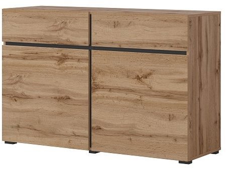 Nejlevnější nábytek Bonifacio 2D2S Komoda, dub wotan/černá