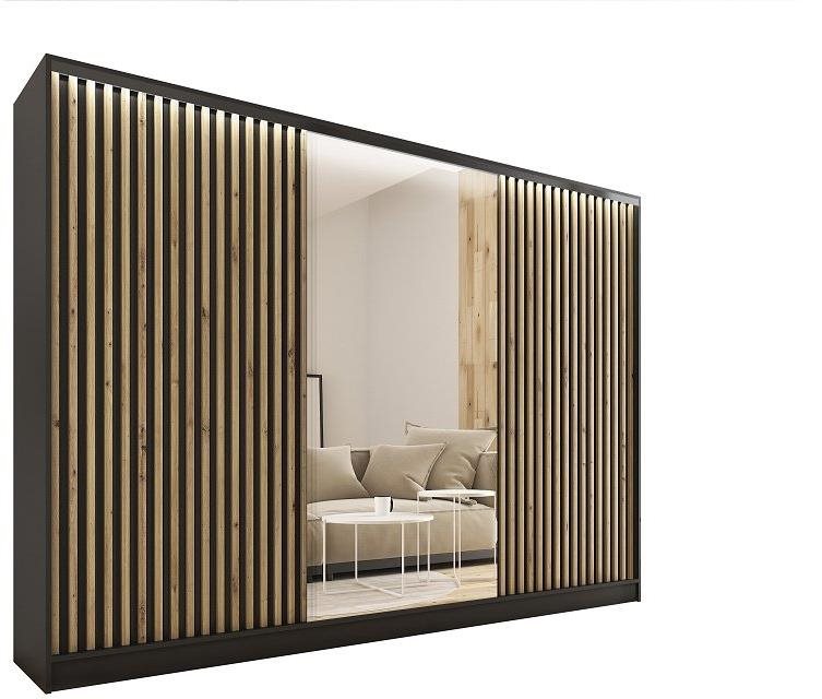 Nejlevnější nábytek Insular 3D 280 se zrcadlem - černý mat/dub artisan