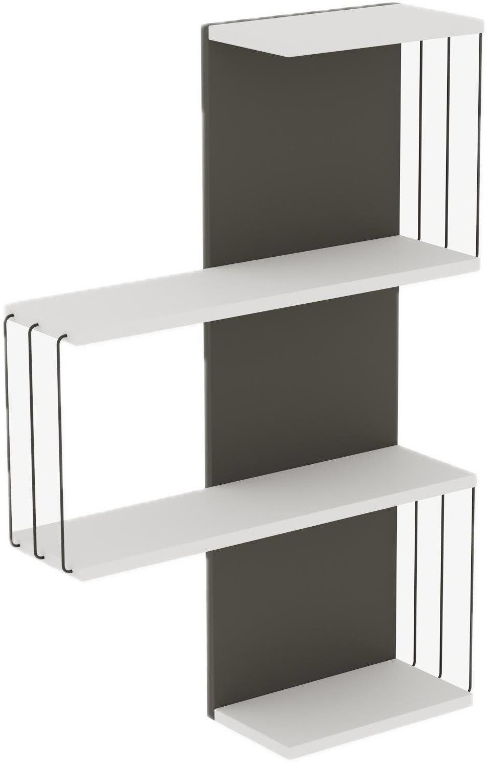 Nejlevnější nábytek Nástěnná police AMYTIS, bílá/antracit