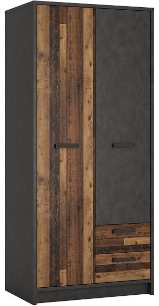 Nejlevnější nábytek Livana Skříň 2D2S, matera tmavá/old style