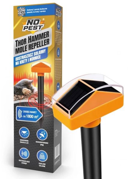 NO Pest Solární odpuzovač krtků a hrabošů 1800 m2 Thor Hammer - 2 ks