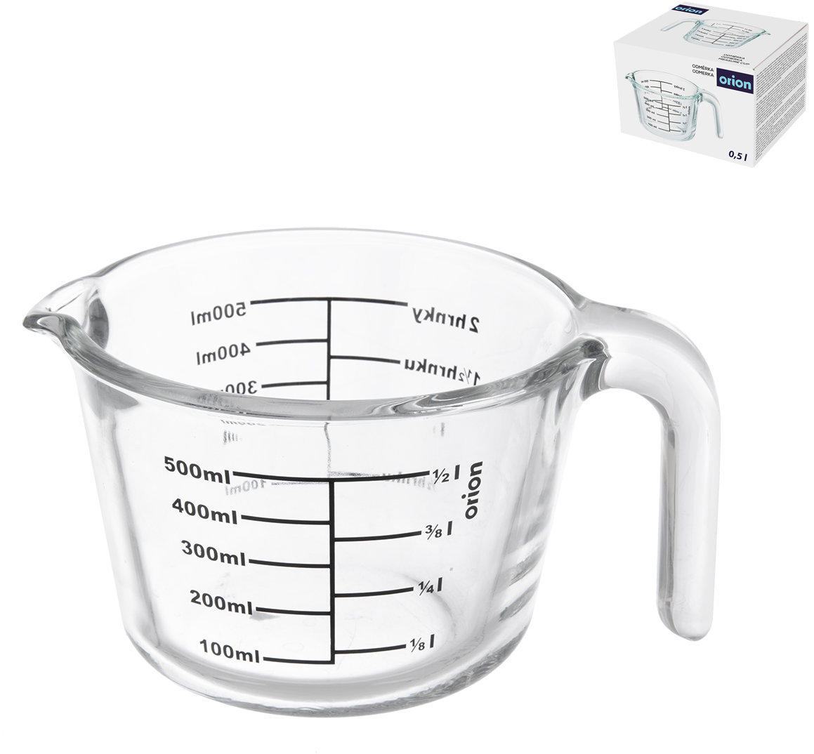 ORION Odměrka s potiskem 0,5 l borosil. sklo
