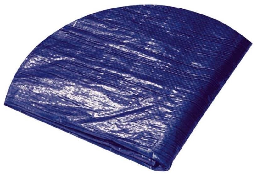 Zakrývací plachta kulatá modro stříbrná, průměr 4,1 - 4,5 m, 120 g/m2