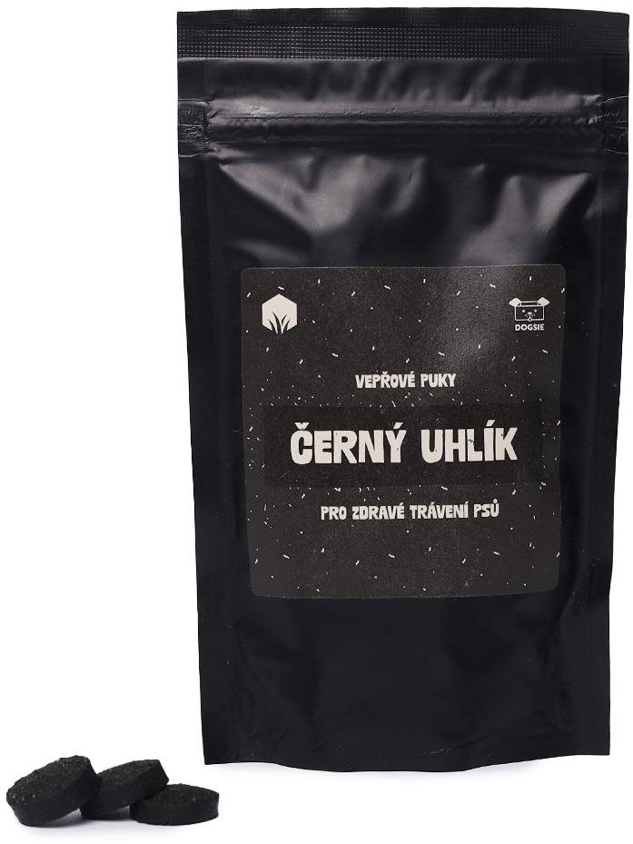 Dogsie Černý uhlík vepřové puky s živým uhlíkem 100 g