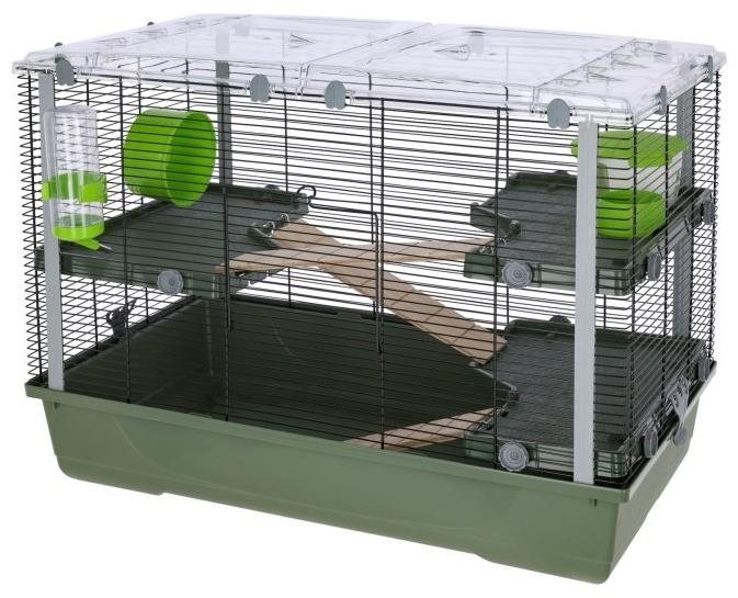 Kerbl Klec pro malá zvířata Eva 23, 79 × 45 × 60 cm, olivově zelená/černá