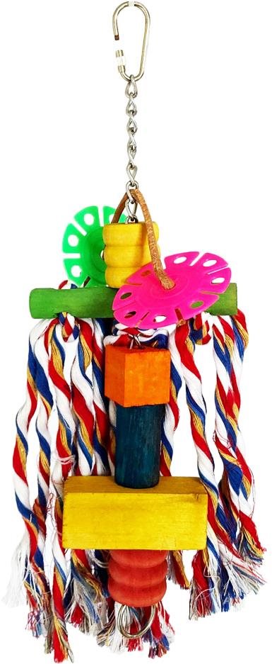 Terra International Dřevěné kostky s kůží a plastovými disky 31 × 12 cm