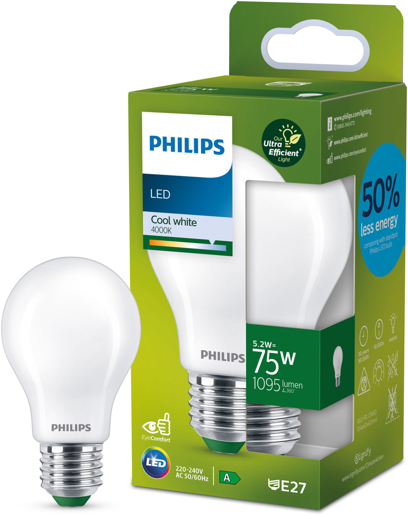 Philips LED 75W A60 E27 4000K FR UE SRT4