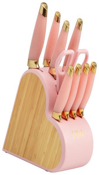 Paris Hilton Sada nožů 10 ks + blok ve tvaru srdce