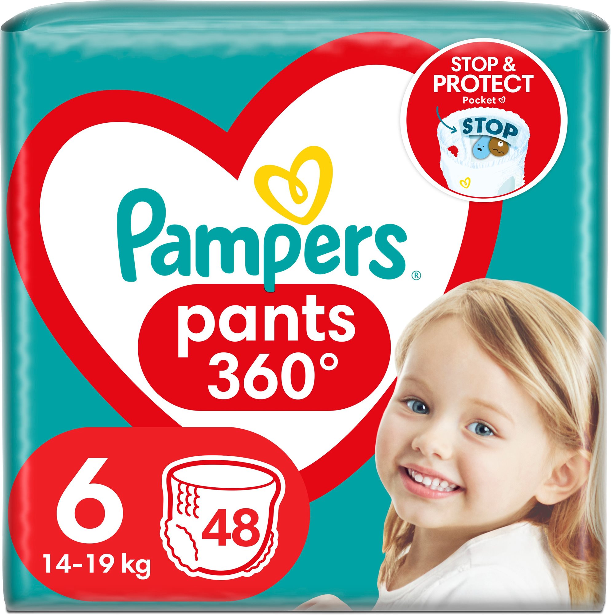 PAMPERS Pants Velikost 6, (48 ks), 15 kg+