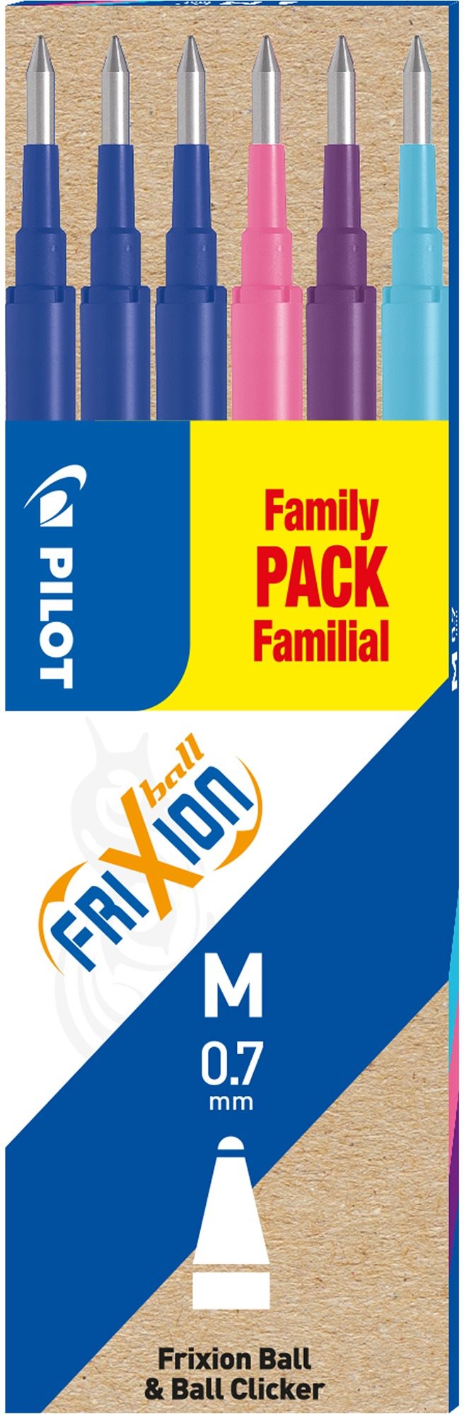 PILOT Frixion 07 / 0.35 mm, 4 barvy - balení 6 ks