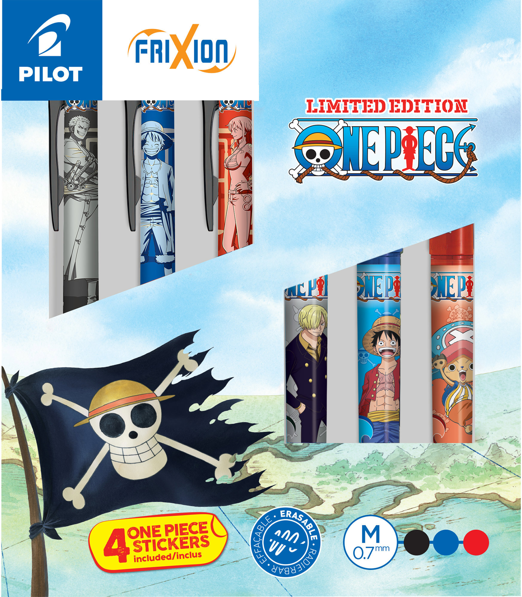 PILOT FriXion Ball / Ball Plus 07 One Piece, R - sada 6 kusů (krabička)