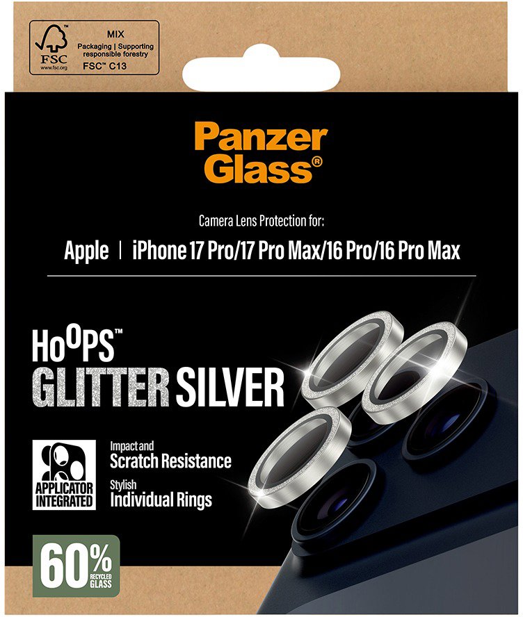 PanzerGlass Hoops Apple iPhone 17 Pro/16 Pro/15 Pro/17 Pro Max/16 Pro Max/15 Pro Max stříbrné