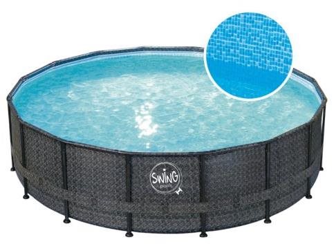 POLYGROUP Bazén s konstrukcí Swing 4,88 × 1,22m - motiv RATAN