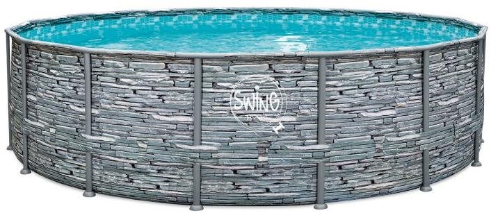 POLYGROUP Bazén s konstrukcí Swing 4,88 × 1,22 m, motiv kámen