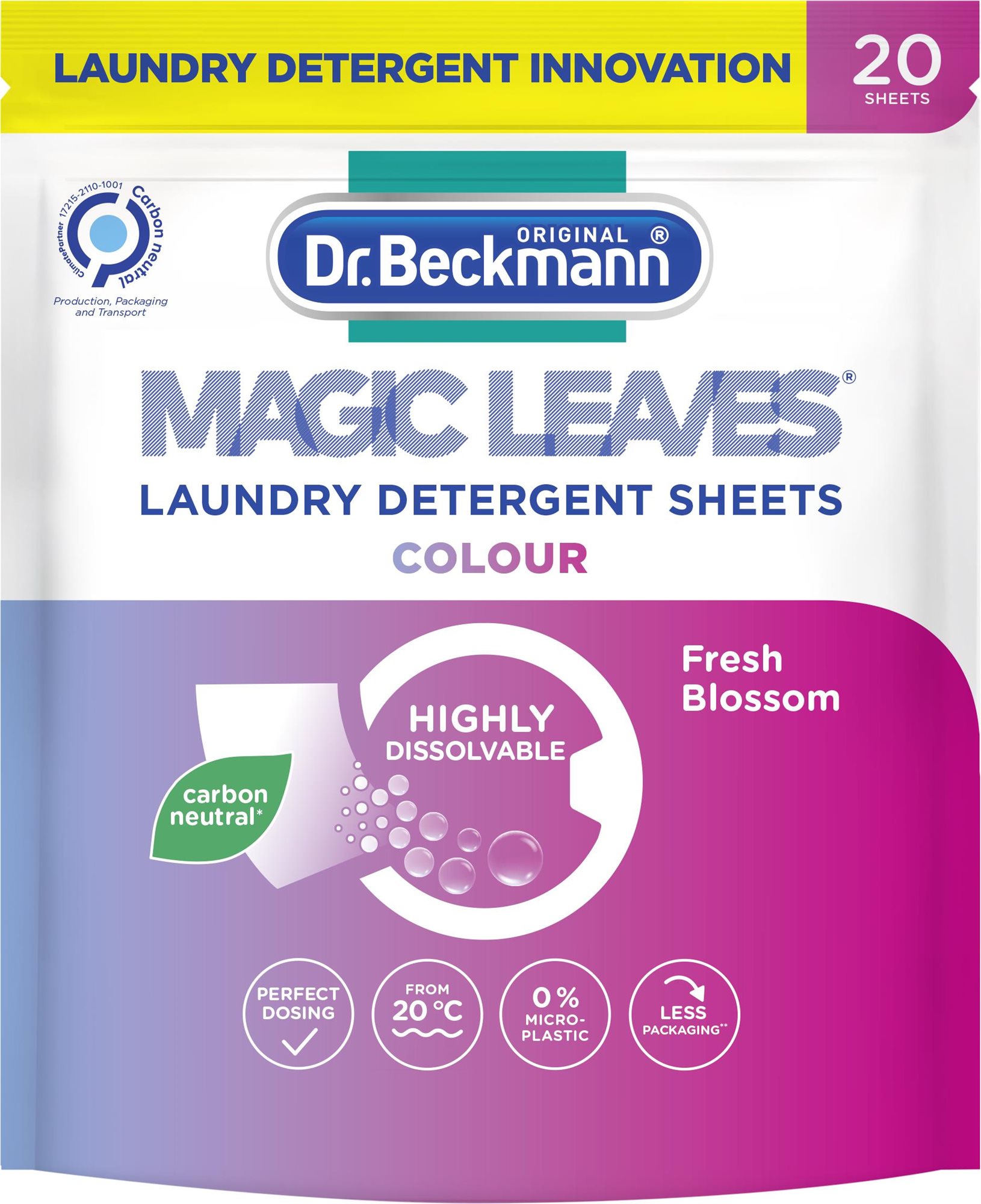 DR. BECKMANN Magic Leaves Color ubrousky na praní 20 ks