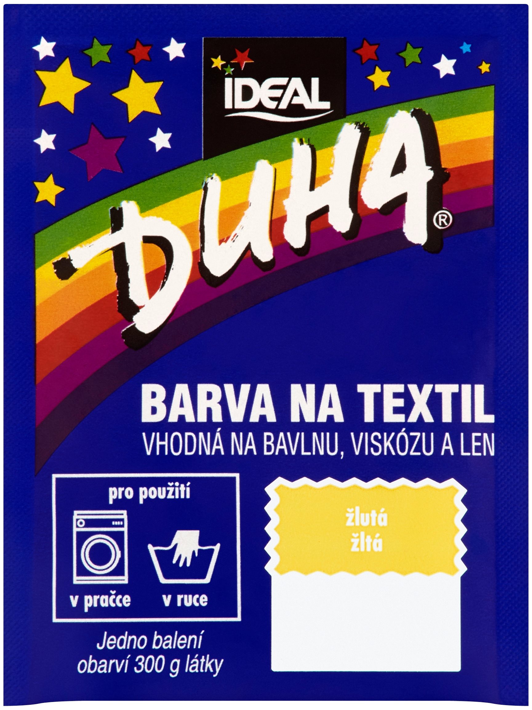 DUHA barva na textil žlutá 15 g