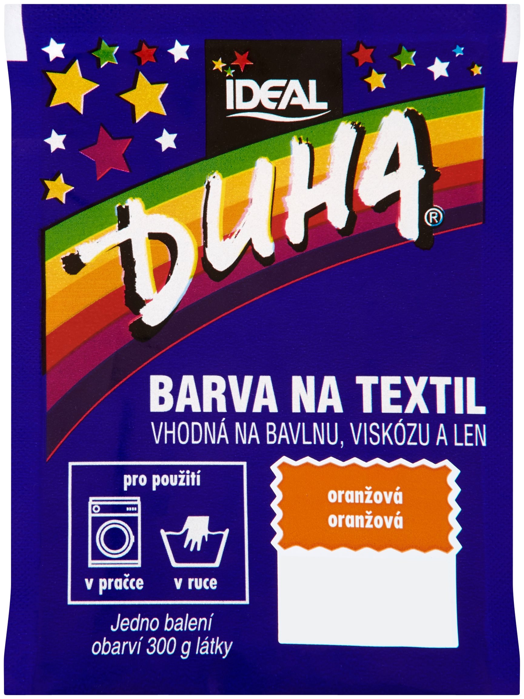 DUHA barva na textil oranžová 15 g