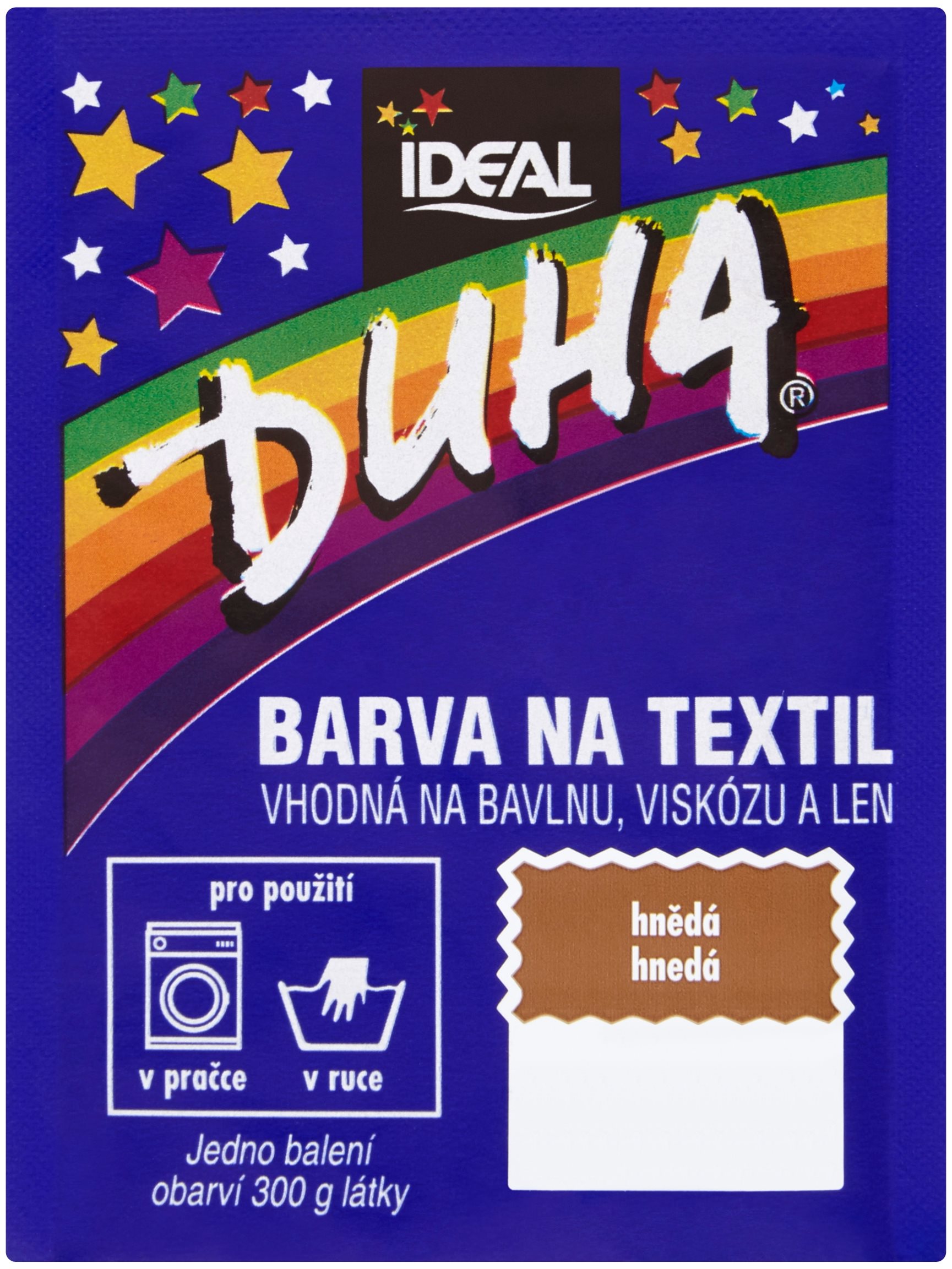 DUHA barva na textil hnědá 15 g