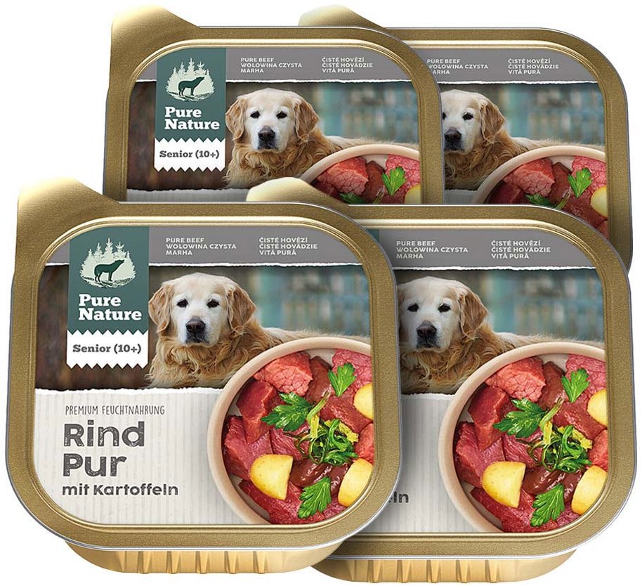 Pure Nature Dog Senior paštika Hovězí PUR 4 × 150 g