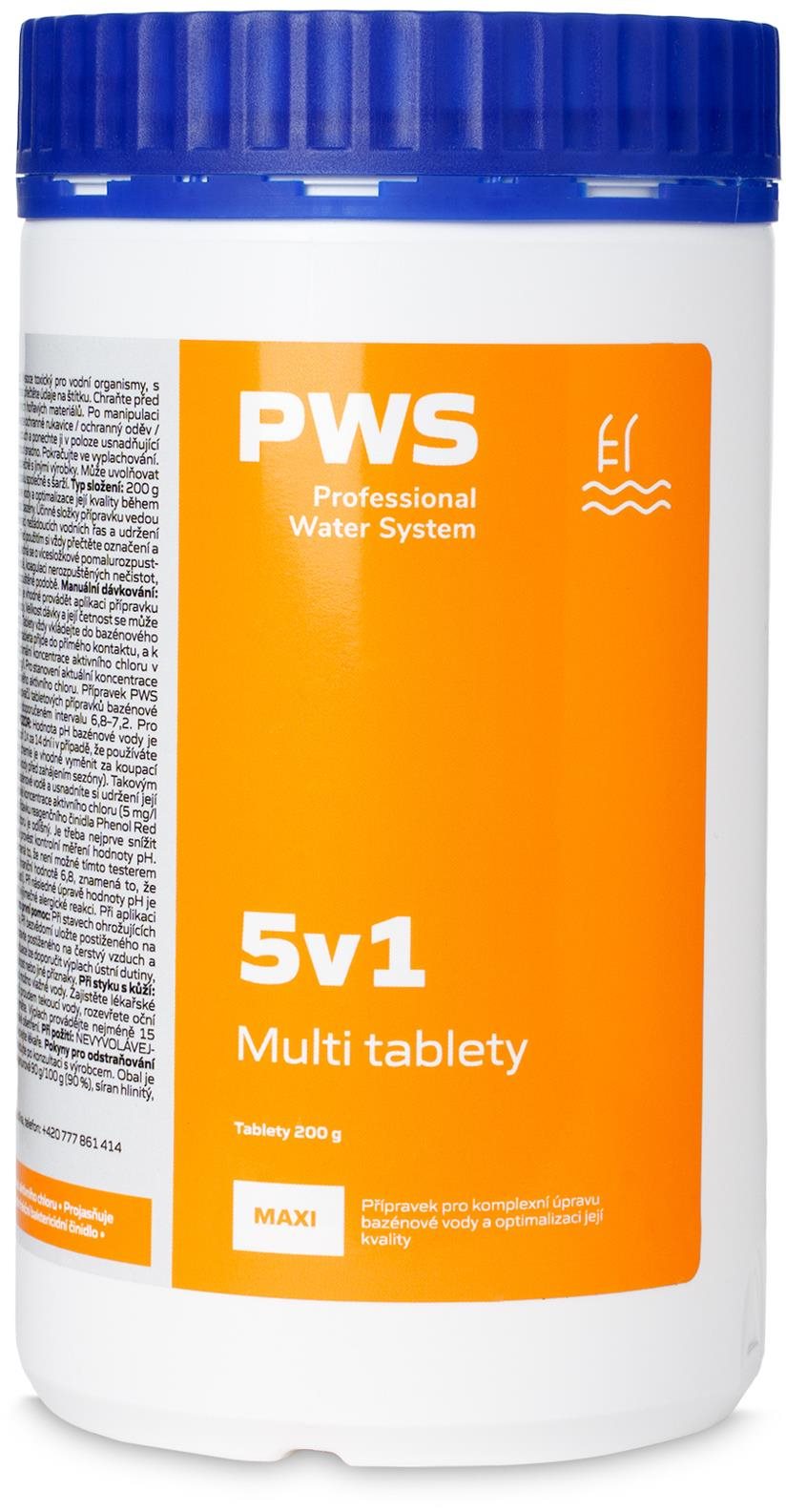 PWS Multi tablety 5v1 do bazénu 200 g 1 kg