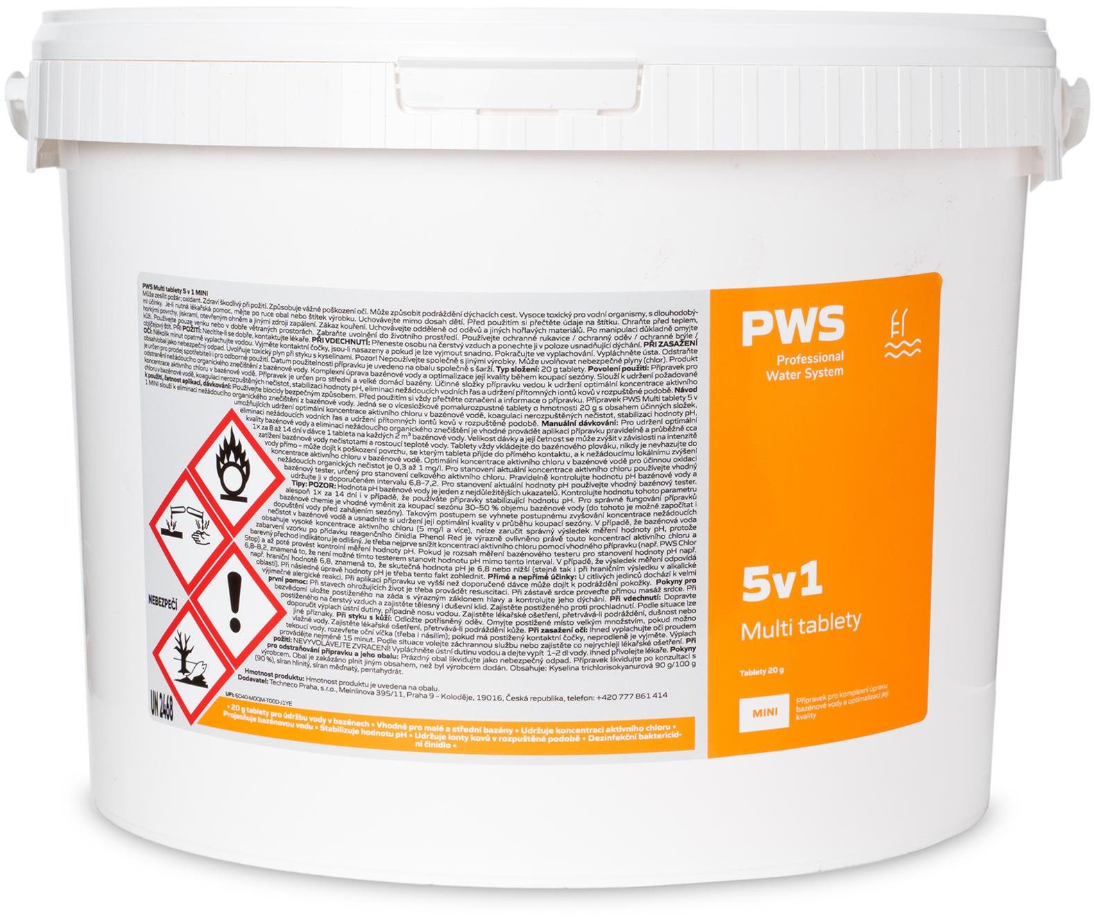 PWS Multi tablety 5v1 do bazénu 20 g 30 kg