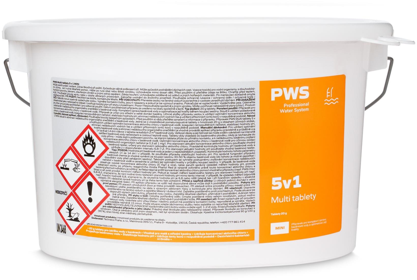 PWS Multi tablety 5v1 do bazénu 20 g 5 kg