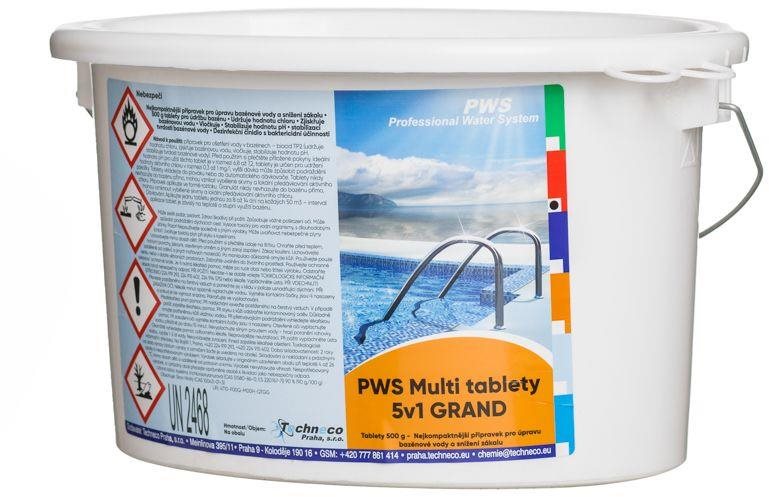 PWS Multi tablety 5v1 do bazénu blok 500 g - 3 kg