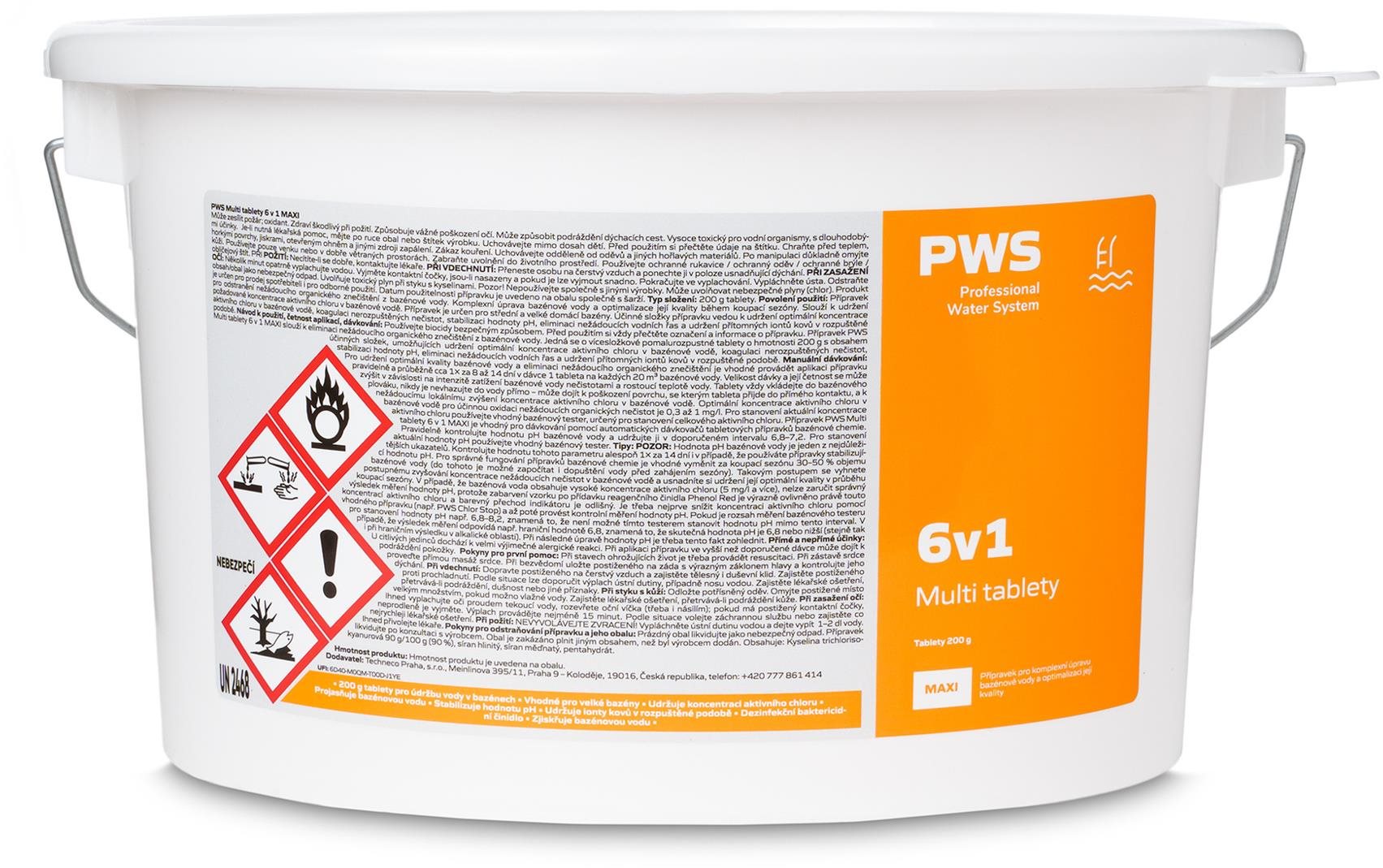 PWS Multi tablety 6v1 do bazénu 200 g 5 kg